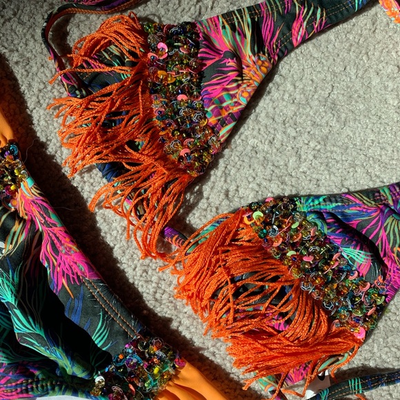 Babalu Colombian Embellished Fringe Bikini - Picture 2 of 7